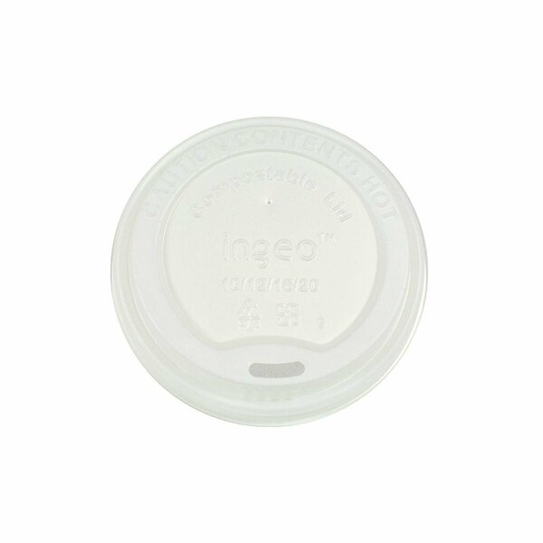 Americareroyal PrimeWare CPLA Hot Cup Lid 10-20 oz Compostable, 50PK CHCL-1020